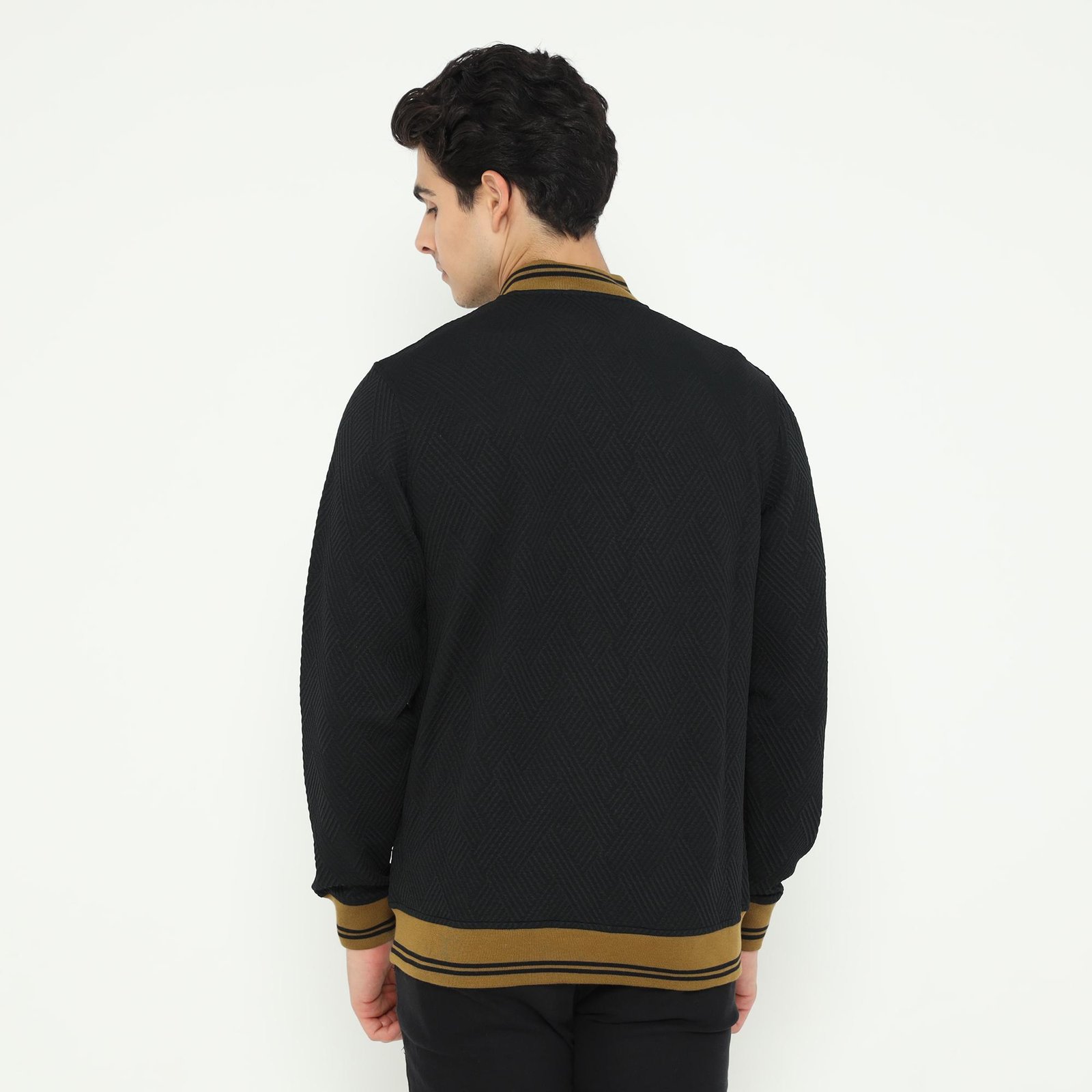 d&f Napoleon Jaket shoulder cut & sewn pria- Hitam - Image 3