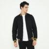 d&f Napoleon Jaket shoulder cut & sewn pria- Hitam