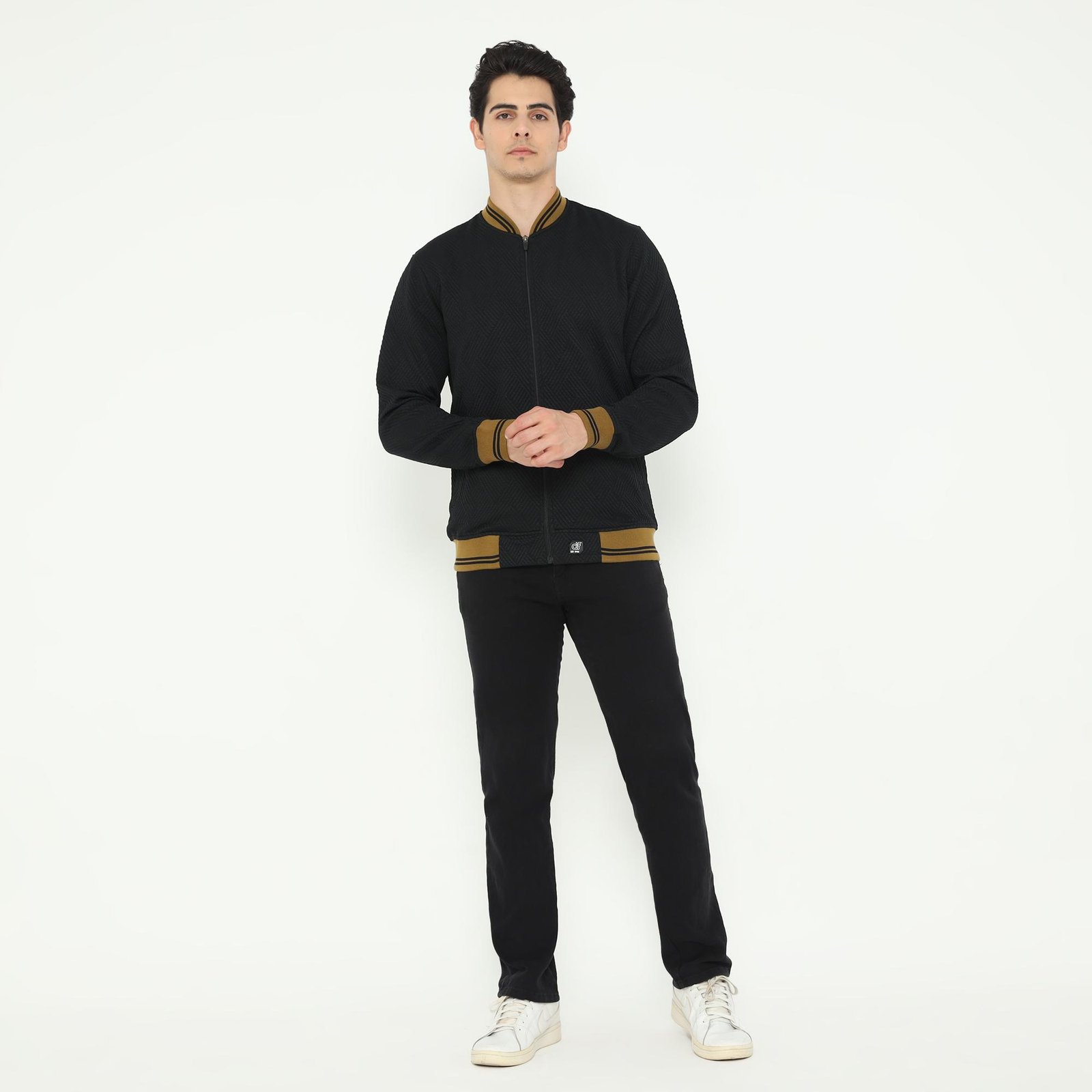 d&f Napoleon Jaket shoulder cut & sewn pria- Hitam - Image 5