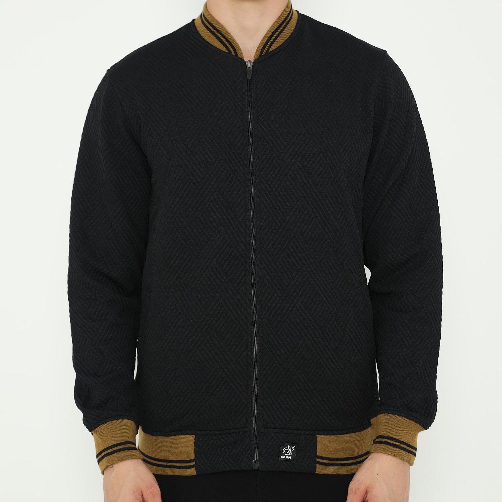d&f Napoleon Jaket shoulder cut & sewn pria- Hitam - Image 4
