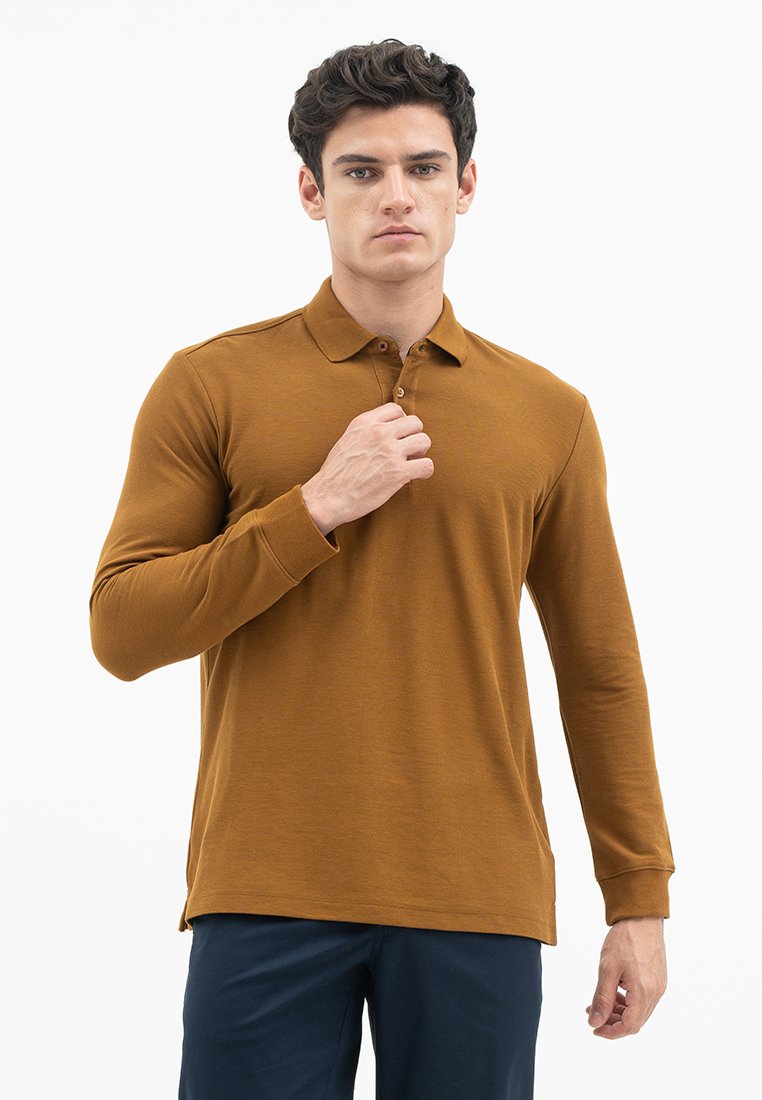 Jack Nicklaus Mezzo Polo Shirt Pria Regular Fit Monument Monk's Brown