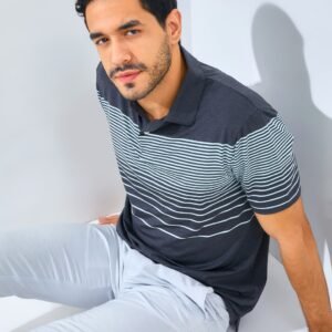 Jack Nicklaus Monreale Premium Fine Chest Stripe Polo Regular Fit Caviar