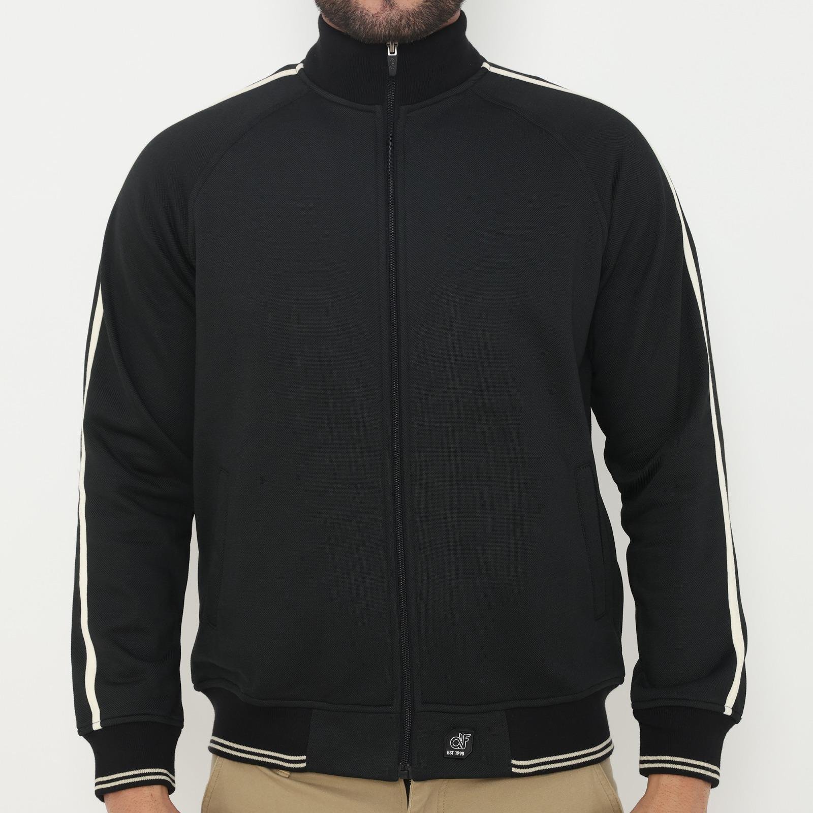 d&f Jaket Biker pria - Hitam stripe cream - Image 4