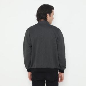 d&f Jaket Biker pria - abu tua tipis 2