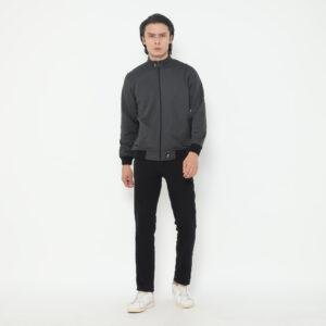 d&f Jaket Biker pria - abu tua tipis 2