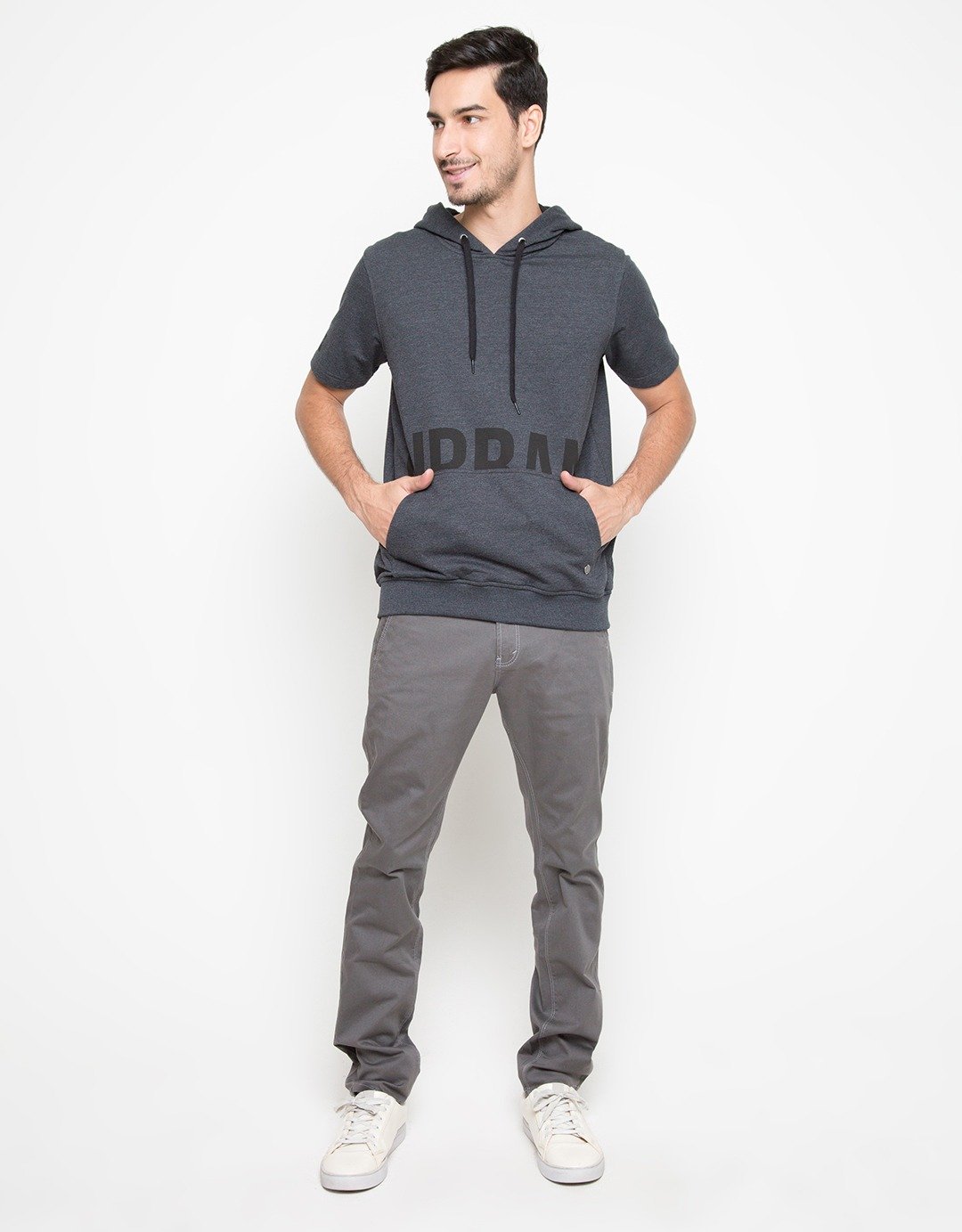 d&f Sweatshirt Hoodie Lengan Pendek Urban - Grey - Image 5