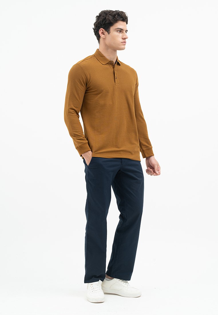 Jack Nicklaus Mezzo Polo Shirt Pria Regular Fit Monument Monk's Brown - Image 6