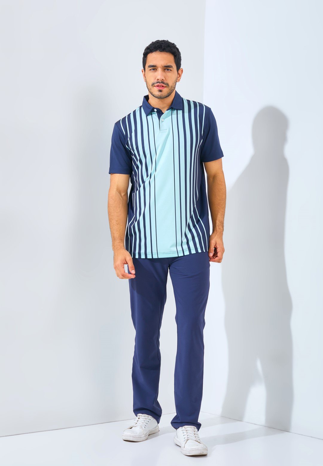 Jack Nicklaus Noto Premium Vertical Stripe Polo Regular Fit Sea Front - Image 4