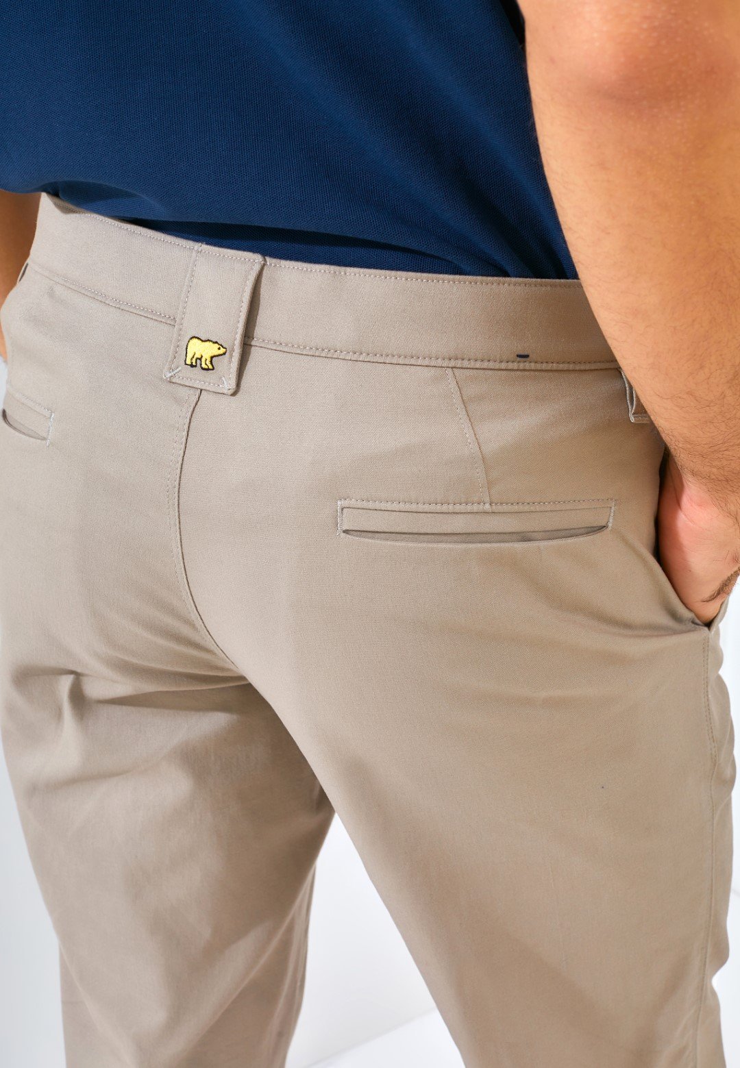 Jack Nicklaus Continent Celana Panjang Pria Regular Fit Camel - Image 5