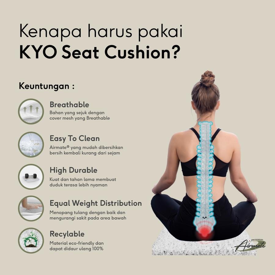 KYO Knot Your Ordinary Kai Airmate Seat Cushion / Bantal Duduk / Alas Duduk / Alas Kursi - Image 4