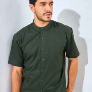 Jack Nicklaus Elite Kemeja Pria Lengan Pendek Slim Fit Army Green