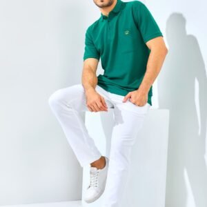 Jack Nicklaus Gallant Polo Shirt Pria Regular Fit Evergreen