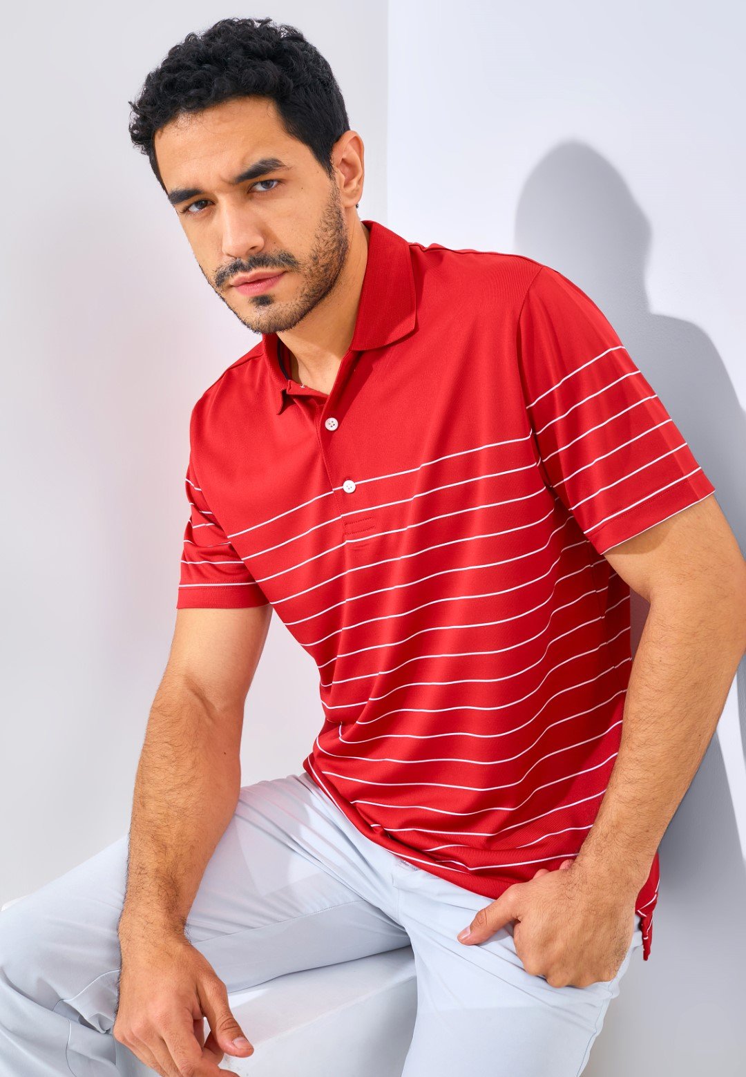 Jack Nicklaus Cefalu Premium Ombre Stripe Polo Chili Red - Image 6
