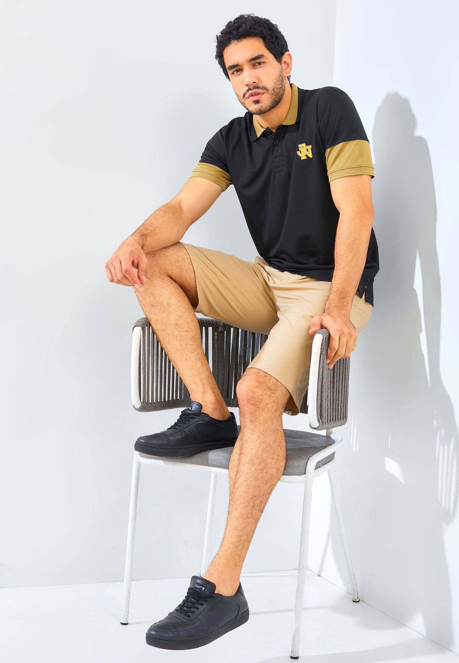 Jack Nicklaus Clark Polo Shirt Pria Slim Fit Hitam - Image 4