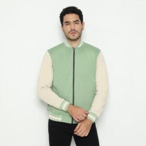 d&f CVC Jaket bomber pria - Hijau mint cream