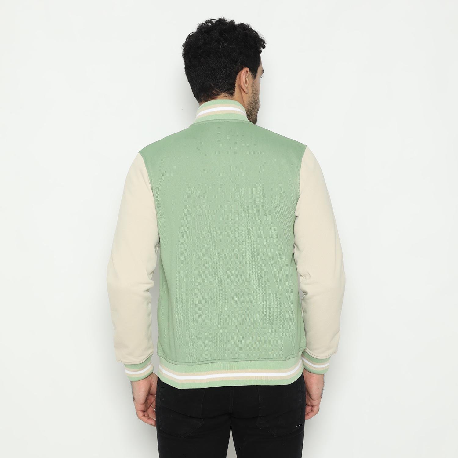 d&f CVC Jaket bomber pria - Hijau mint cream - Image 4