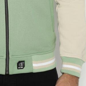 d&f CVC Jaket bomber pria - Hijau mint cream