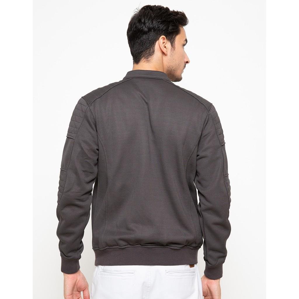 d&f CVC Jaket pria Bomber cut & sewn - Abu tua - Image 4