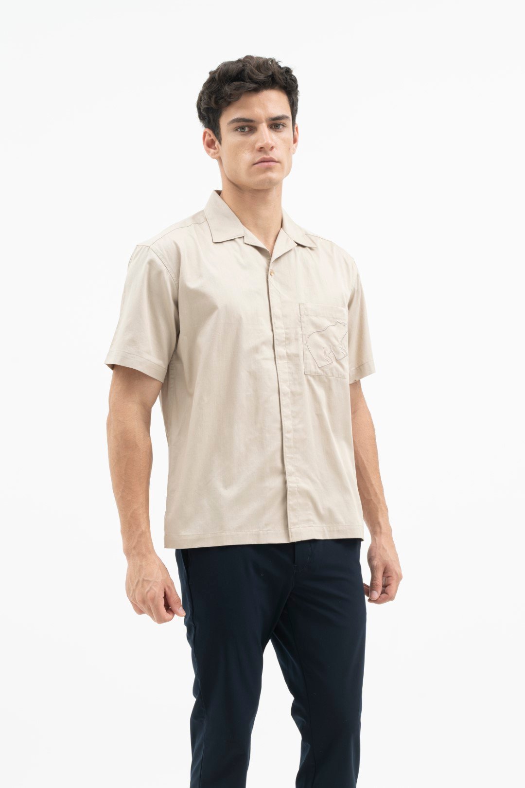 Jack Nicklaus Prodigy Kemeja Pria Lengan Pendek Regular Fit Khaki