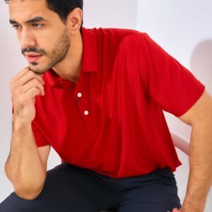 Jack Nicklaus Sicily Premium Solid Stripe Polo Chili Red