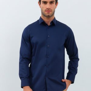 Jobb Calvington Kemeja Pria Lengan Panjang Slim Fit Navy