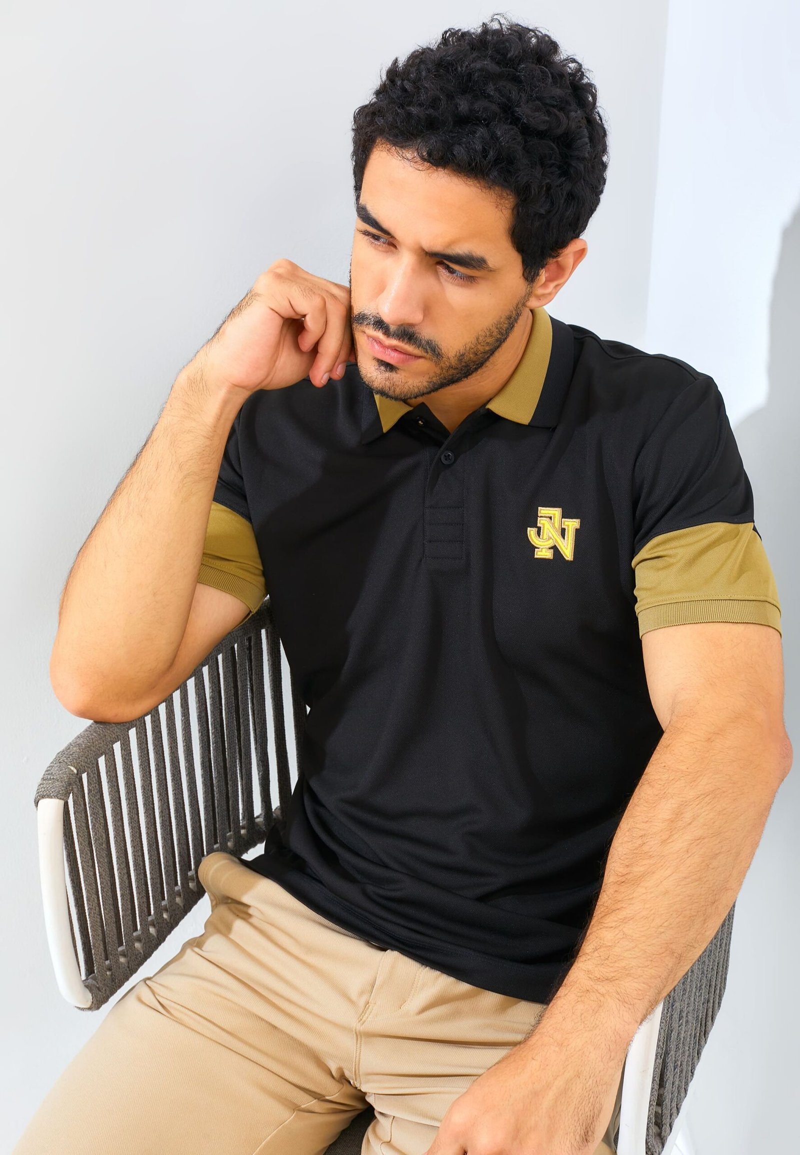 Jack Nicklaus Clark Polo Shirt Pria Slim Fit Hitam - Image 5