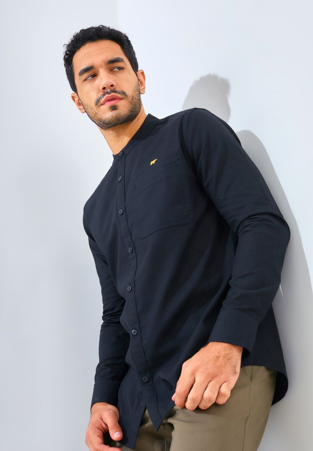 Jack Nicklaus Magnifica Kemeja Pria Lengan Panjang Slim Fit Black - Image 2