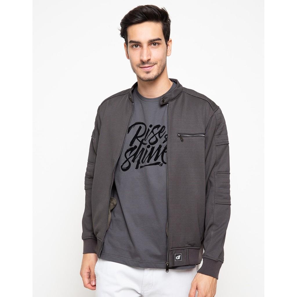 d&f CVC Jaket pria Bomber cut & sewn - Abu tua