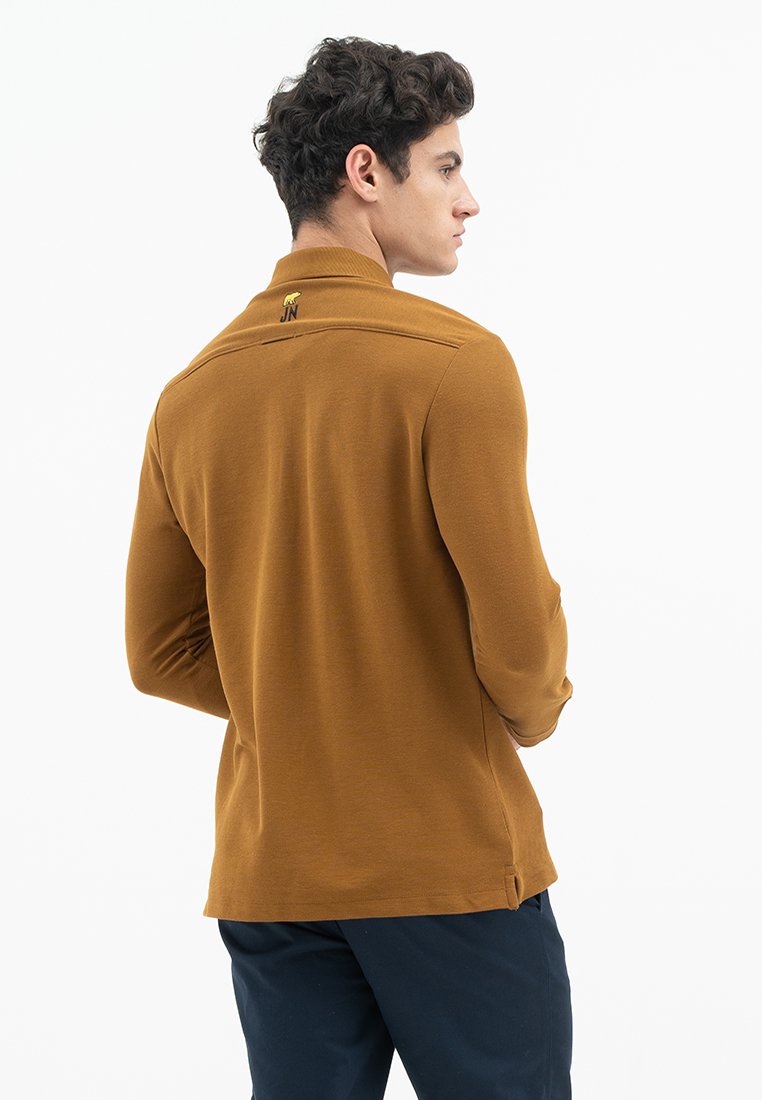 Jack Nicklaus Mezzo Polo Shirt Pria Regular Fit Monument Monk's Brown - Image 3