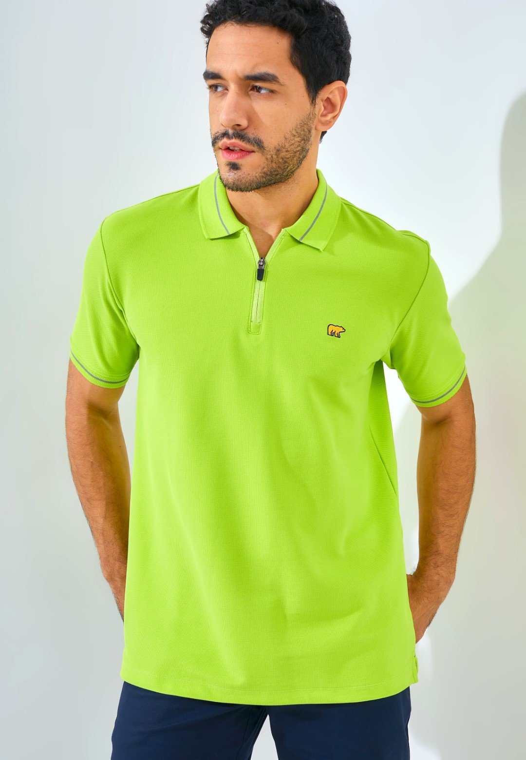 Jack Nicklaus Opera Polo Shirt Pria Regular Fit Acid Green