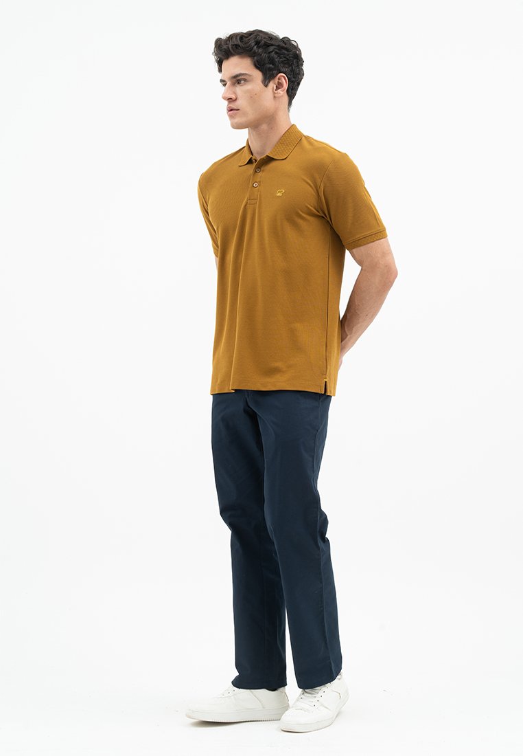 Jack Nicklaus Alpha Polo Shirt Pria Regular Fit Tapenade Brown - Image 6