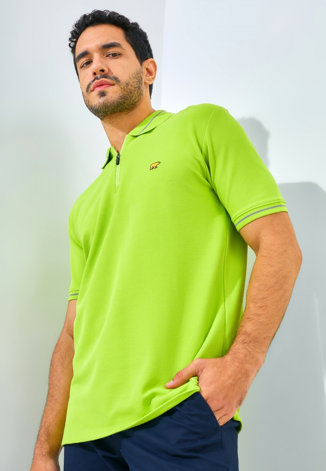 Jack Nicklaus Opera Polo Shirt Pria Regular Fit Acid Green - Image 2
