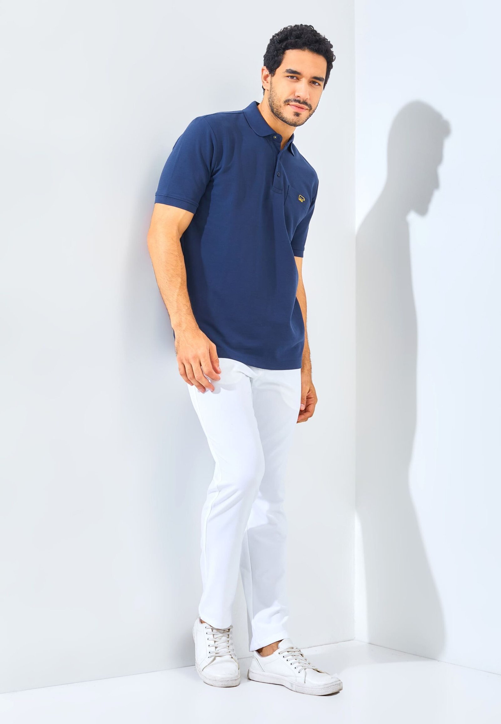 Jack Nicklaus Gallant Polo Shirt Pria Regular Fit Navy - Image 6