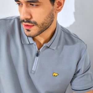 Jack Nicklaus Opera Polo Shirt Pria Regular Fit Monument Grey