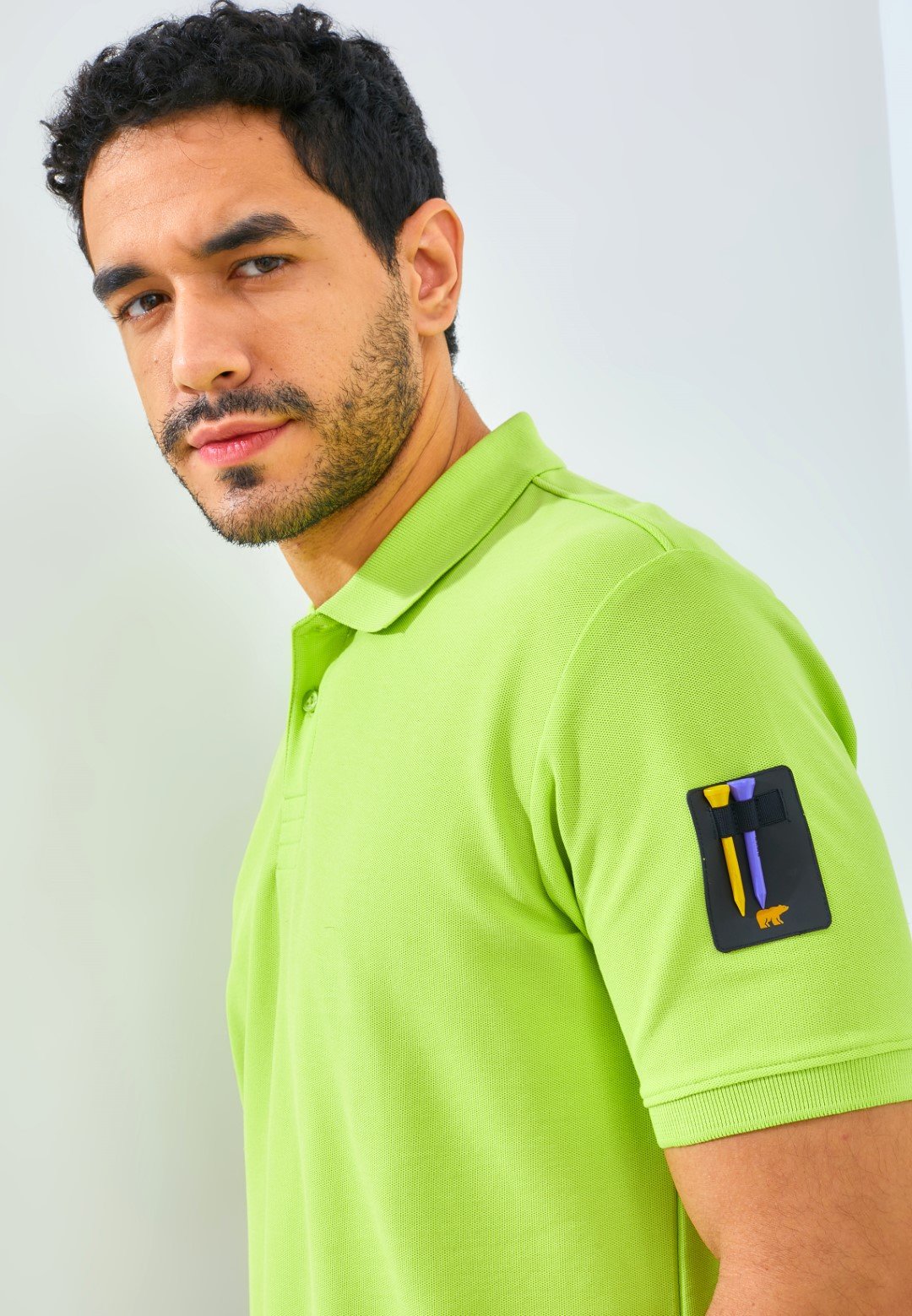 Jack Nicklaus Bariton Polo Shirt Pria Regular Fit Acid Green - Image 5