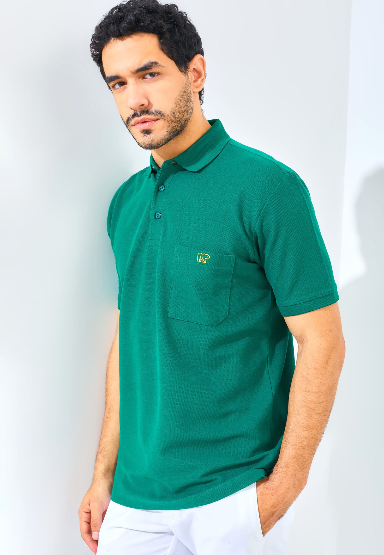 Jack Nicklaus Gallant Polo Shirt Pria Regular Fit Evergreen