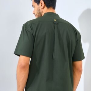 Jack Nicklaus Elite Kemeja Pria Lengan Pendek Slim Fit Army Green
