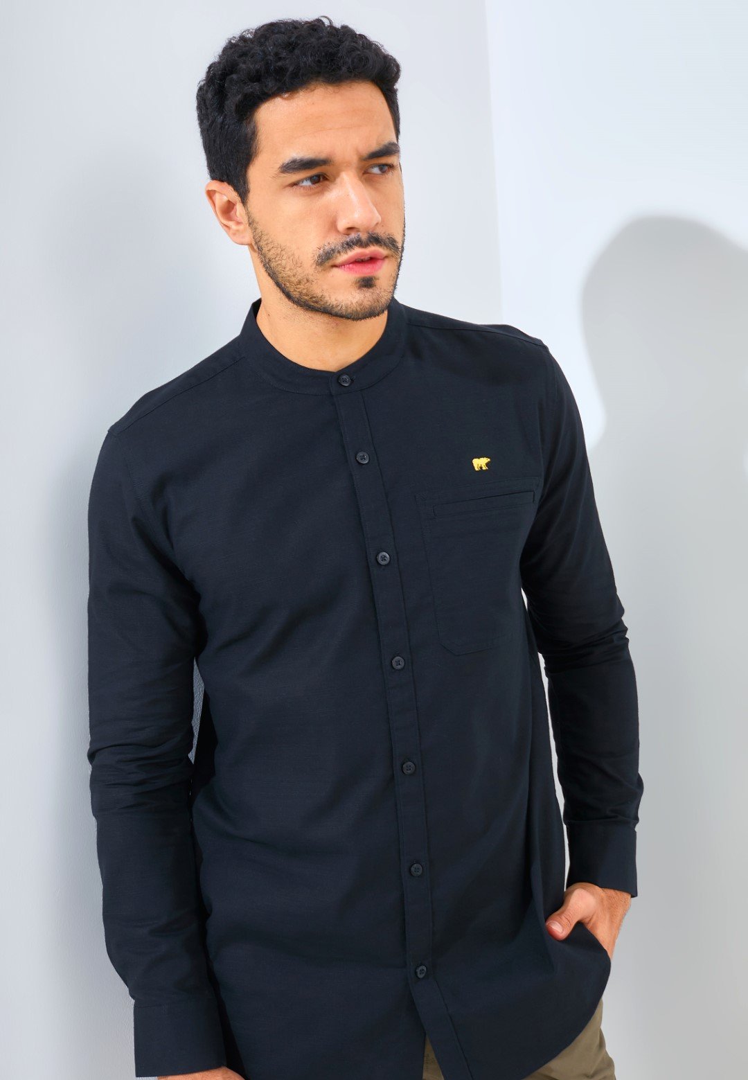 Jack Nicklaus Magnifica Kemeja Pria Lengan Panjang Slim Fit Black