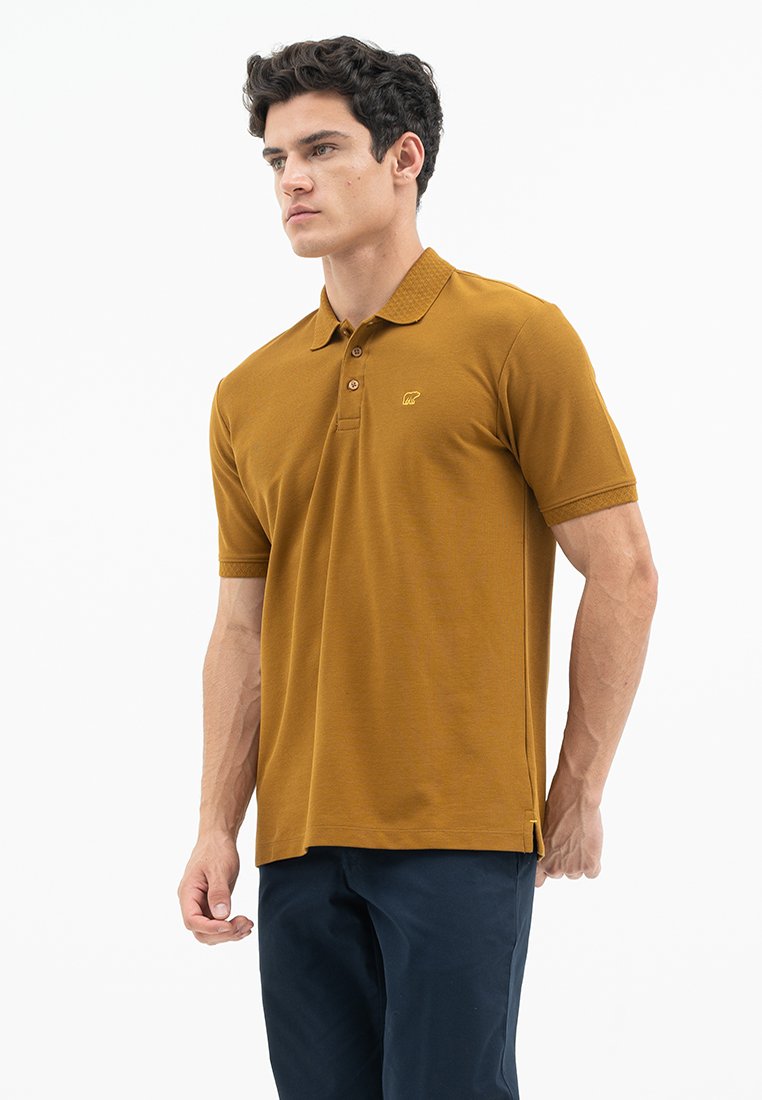 Jack Nicklaus Alpha Polo Shirt Pria Regular Fit Tapenade Brown - Image 4