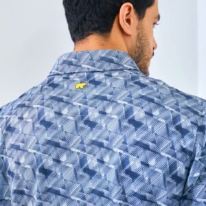 Jack Nicklaus Roccella Premium Zig Zag Print Polo Regular Fit Classic Navy