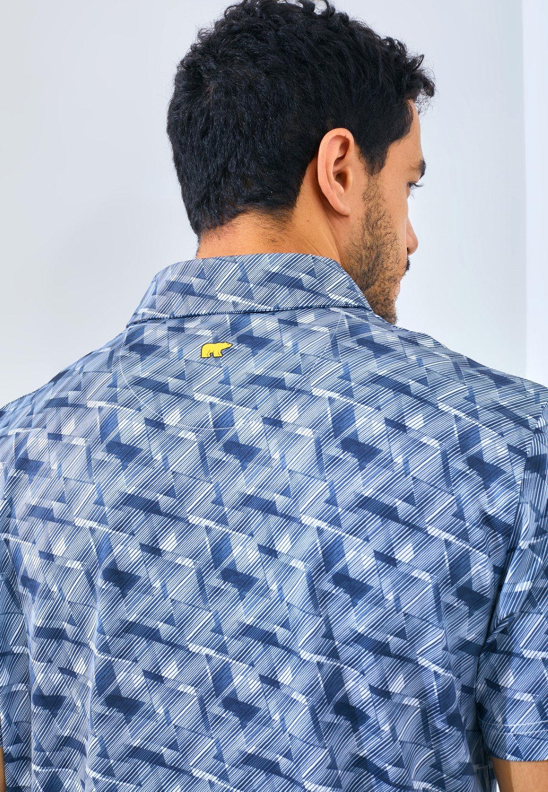 Jack Nicklaus Roccella Premium Zig Zag Print Polo Regular Fit Classic Navy - Image 5