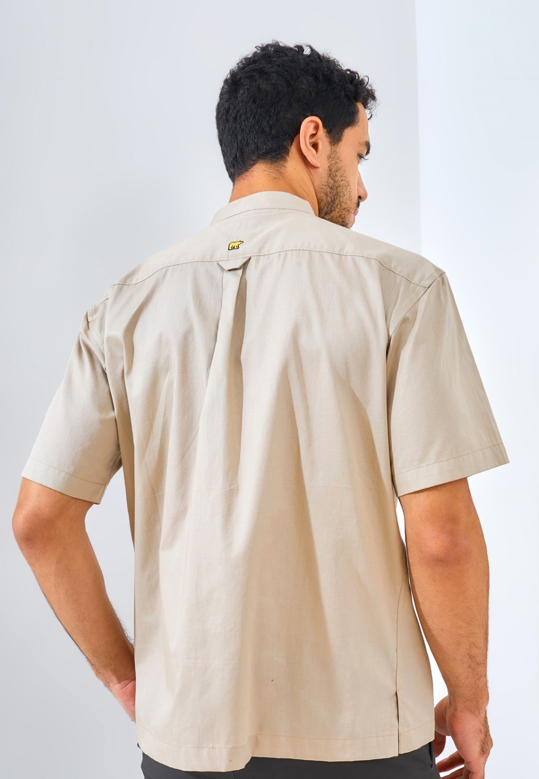 Jack Nicklaus Elite Kemeja Pria Lengan Pendek Slim Fit Khaki - Image 3