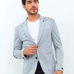 Jobb Alvord-T2 Blazer Pria Slim Fit Light Grey