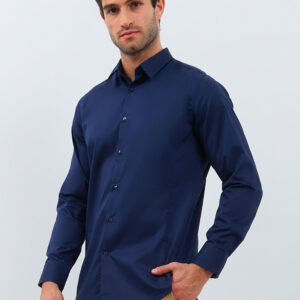 Jobb Calvington Kemeja Pria Lengan Panjang Slim Fit Navy