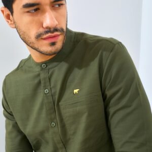 Jack Nicklaus Magnifica Kemeja Pria Lengan Panjang Slim Fit Olive