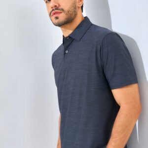 Jack Nicklaus Catania Premium Tonal Two Color Solid Polo Caviar