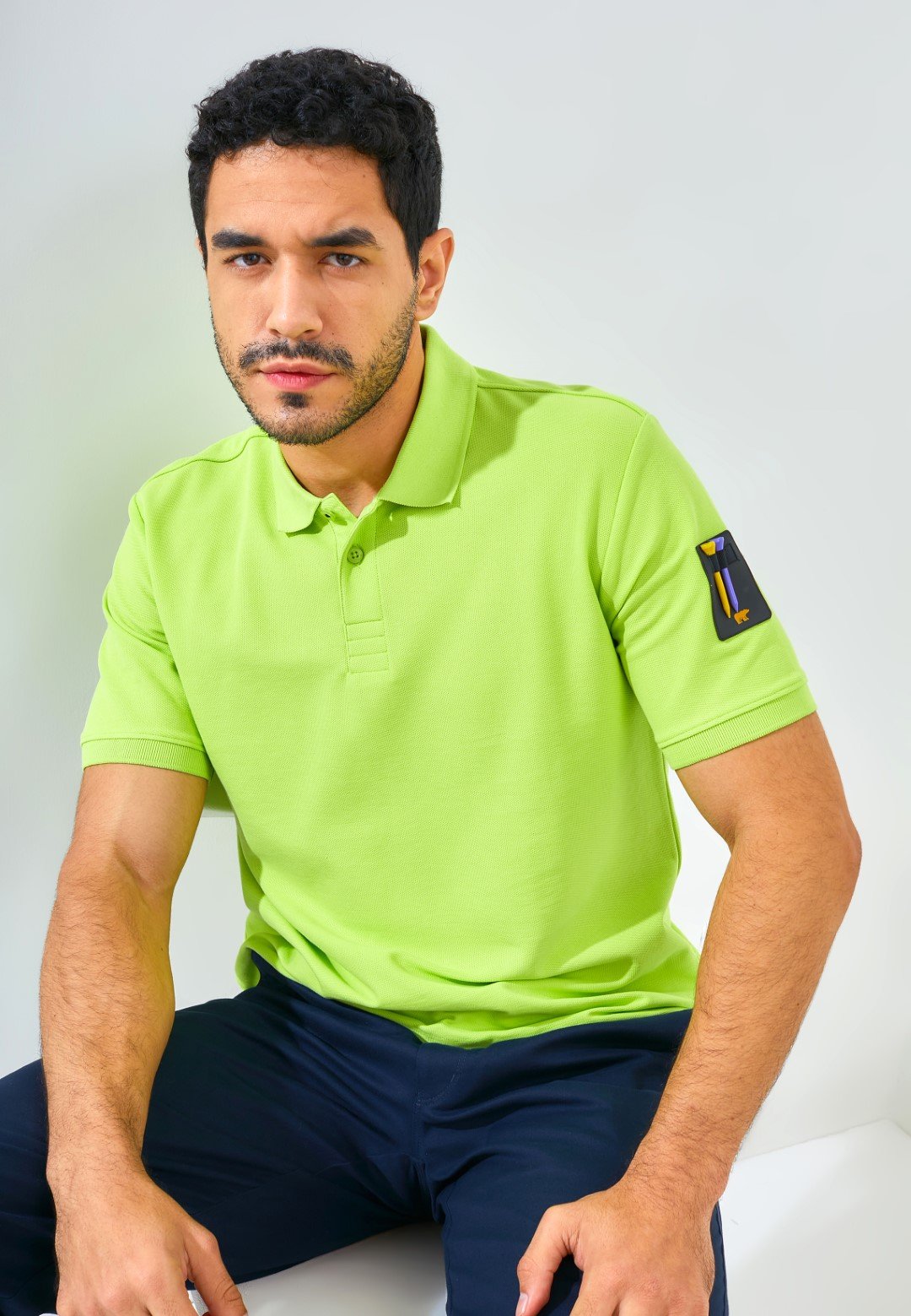Jack Nicklaus Bariton Polo Shirt Pria Regular Fit Acid Green - Image 6
