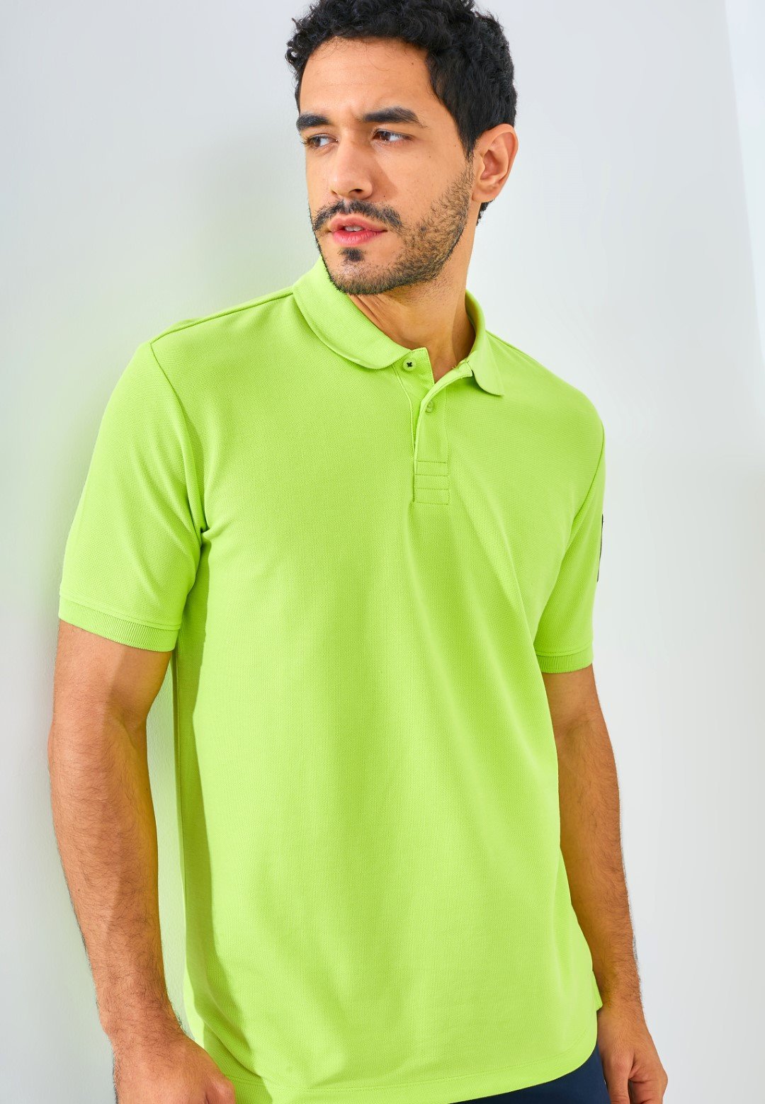 Jack Nicklaus Bariton Polo Shirt Pria Regular Fit Acid Green