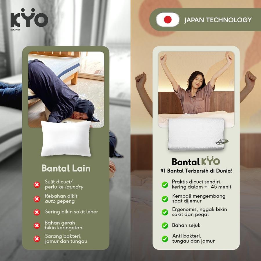 KYO Knot Your Ordinary Ergonomic Airmate Pillow Lite / Bantal Bihun / Bantal Anak / Bantal Dewasa / Bantal Tidur / Bantal Ergonomis ( Soft ) - Image 6