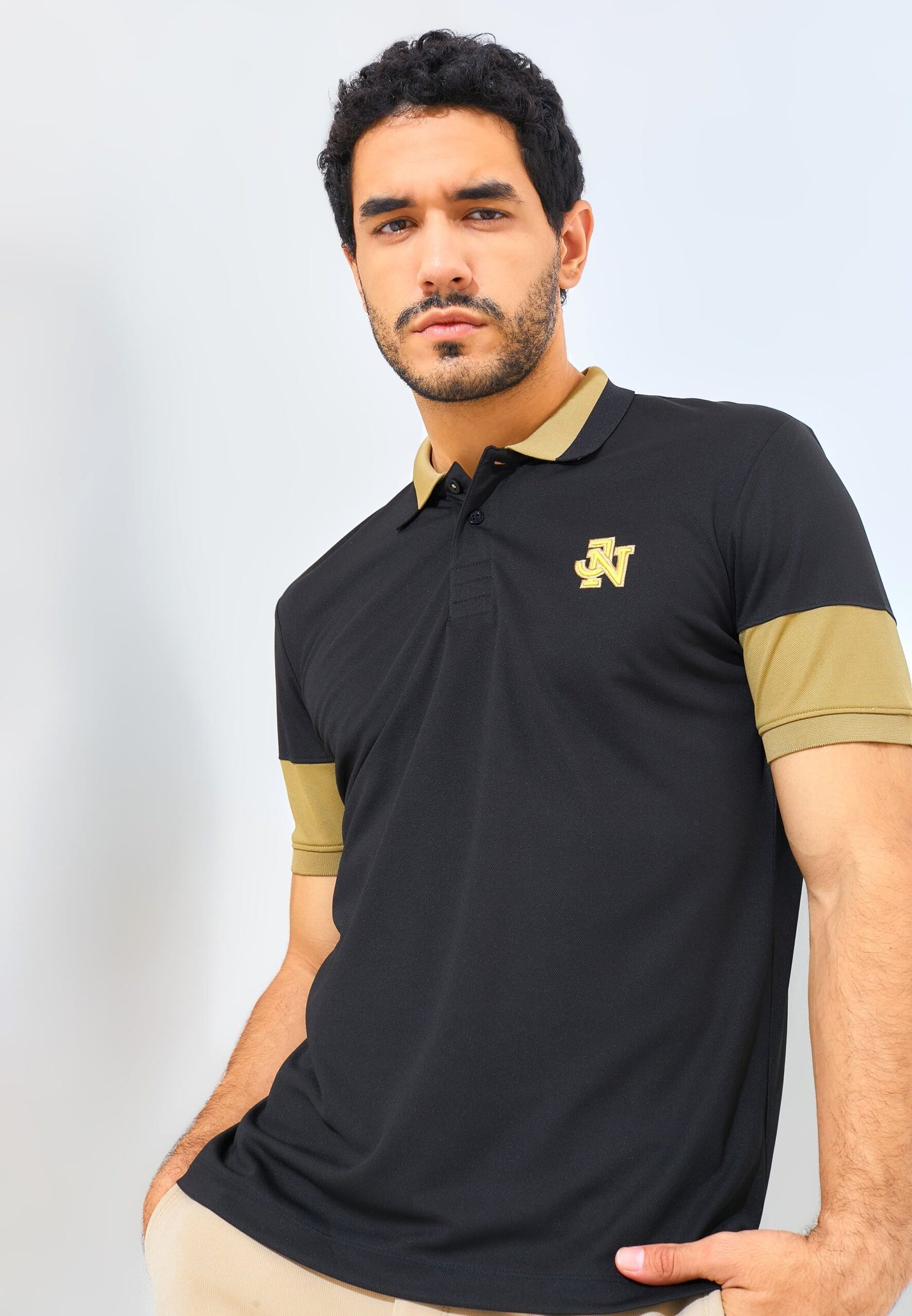 Jack Nicklaus Clark Polo Shirt Pria Slim Fit Hitam